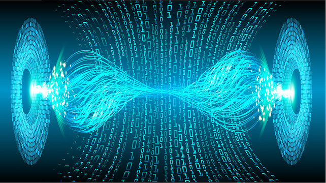Blue cyber circuit future technology concept background