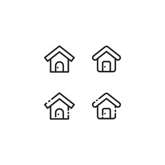 home icon , line art style . home or house vector icon isolated on white background