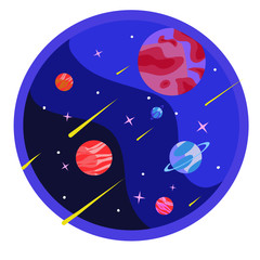 Naklejka premium Outside spaces in galaxy and another star 