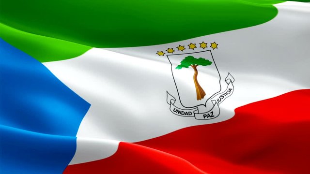 &lrm;Equatorial Guinea flag Closeup 1080p Full HD 1920X1080 footage video waving in wind. National &lrm;&lrm;&lrm;Bata&lrm;&lrm; 3d &lrm;Equatorial Guinea flag waving. Sign of Equatorial Guinea seamless loop animation. &lrm;Equatori