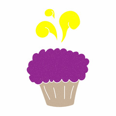 cup cake vector design. digital hand drawn style. grain texture