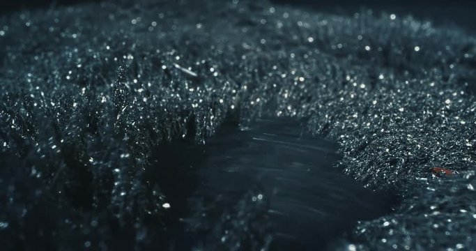 Motion Metallic Powder Under the Influence of a Magnetic Feld. Macro.