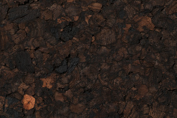 Texture of dark cork with oil finish