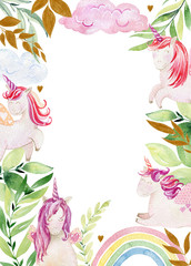 Watercolor cute unicorn © Tapilipa