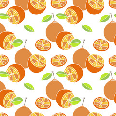Orange set.Seamles pattern.Graphics color. Vector.