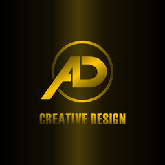 Letter AD logo design vector