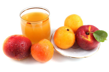 Apricots, nectarines and juice