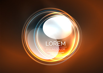 Glowing neon shiny transparent bubbles, glass circles or bio cell concept. Techno futuristic vector abstract background For Wallpaper, Banner, Background, Card, Book Illustration, landing page