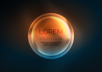 Glowing neon shiny transparent bubbles, glass circles or bio cell concept. Techno futuristic vector abstract background For Wallpaper, Banner, Background, Card, Book Illustration, landing page