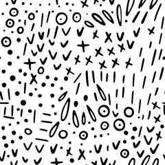 Geometric shapes seamless pattern hand drawn vector