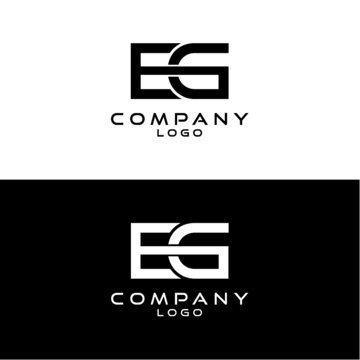 EG, GE letter company logo design template vector
