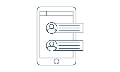 Mobile chat icon for communication and messaging apps