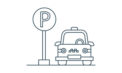 Car parking lot icon vector illustration.