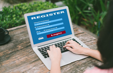 Register Membership Application on laptop