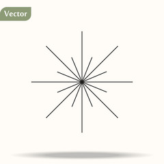 Sun line icon for web, mobile and infographics. Vector dark grey icon isolated on light grey background.