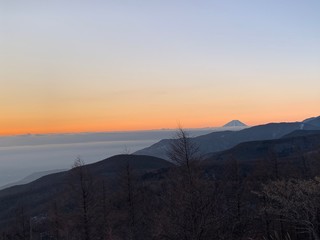 sunset in mountains