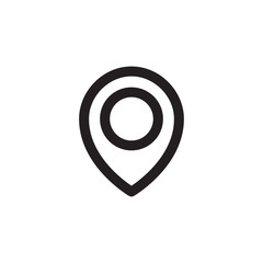 Simple map pin. Concept of global coordinate, dot, needle tip, ui. Flat style trend modern brand graphic design on white background