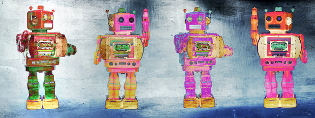 our color  robot toys isolated © charles taylor