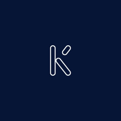 Obraz premium Abstract letter K logo design. Minimal emblem design template. 