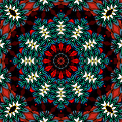 Seamless abstract mandala round pattern spring summer fresh