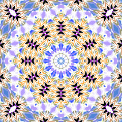 Seamless abstract mandala round pattern spring summer fresh