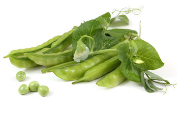 Pea, leaves and flower