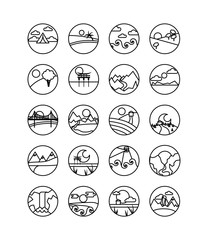 bundle of landscapes circular set scenes