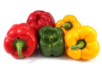 Different color peppers