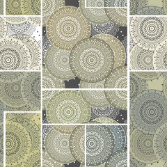 Seamles ceramic tile circles pattern