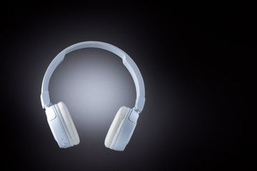 White bluetooth headphones for music listening