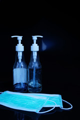 Obraz premium Handwashing gel for the prevention of Covid19 disease from coronary arteries that spread around the world.