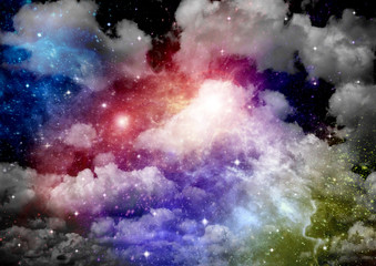 galaxy in a free space. 3D rendering