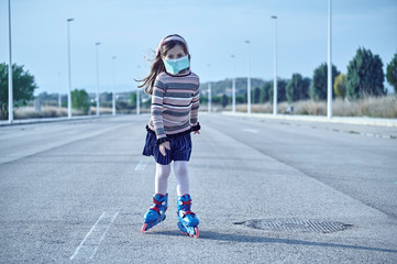 girl skating in the empty streets of anywhere