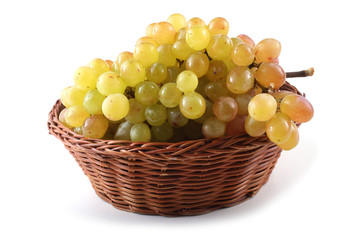 Grape on wicker plate