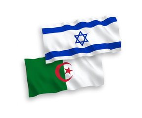 Flags of Algeria and Israel on a white background