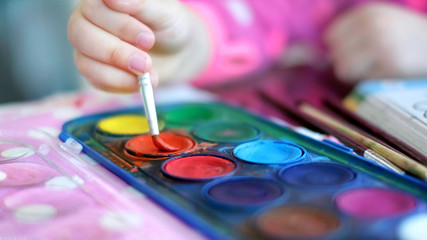 children painting creativeness horizontal background paintbrush palette 