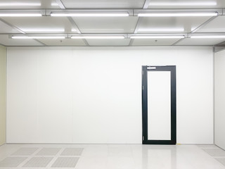 Empty Clean room with exit door at factory