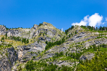 Fototapeta na wymiar View of mountain from waterfall Savica