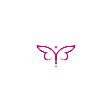 Colorful butterfly logo Ideas. Inspiration logo design. Template Vector Illustration. Isolated On White Background.