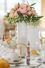 Obraz na płótnie Canvas Flower decoration for wedding table and other ceremony