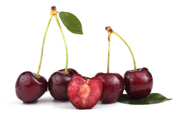 Cherries with a half