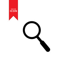 Magnifying glass icon vector. Trendy flat design style on white background.