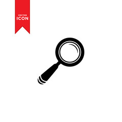 Magnifying glass icon vector. Trendy flat design style on white background.
