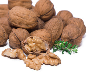 nuts dried fruits isolated on white