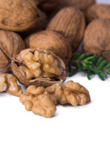 nuts dried fruits isolated on white