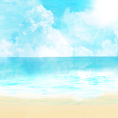 リゾート地 海 夏 青空 光 背景イラスト Stock Illustration Adobe Stock