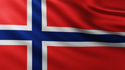 Obraz premium Large Flag of Norway fullscreen background in the wind