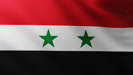 Large Flag of Syria fullscreen background in the wind