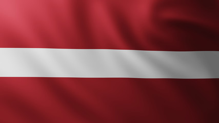 Obraz premium Large Latvian Flag fullscreen background in the wind