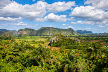 Fototapeta na wymiar View of The Vinales Valley (Valle de Vinales), Pinar del Rio, Cuba